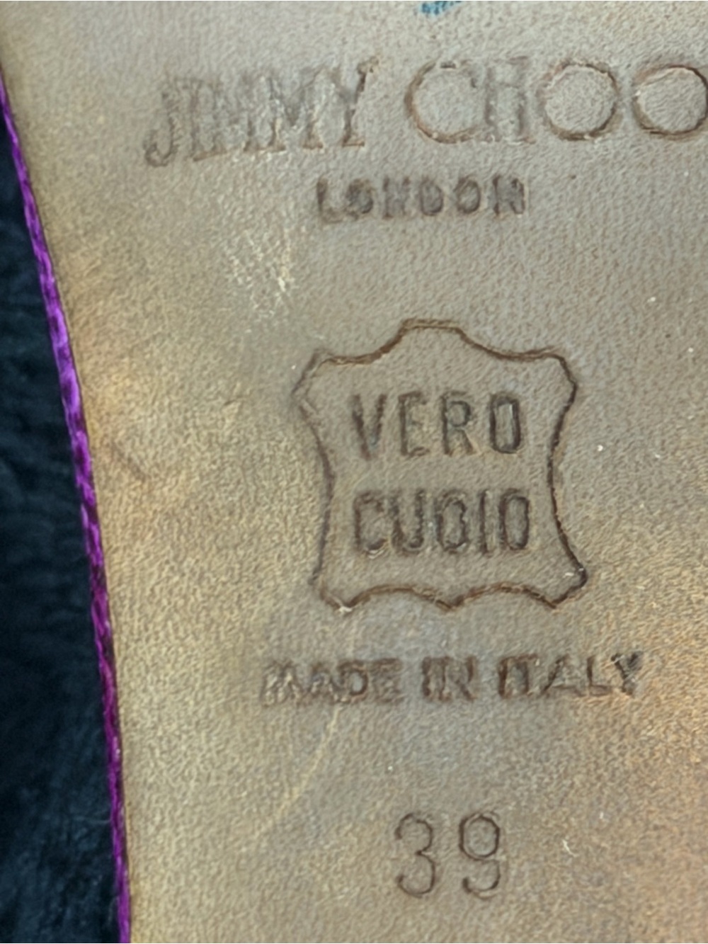 Vintage 2000s Spring 052 Jimmy Choo Kelissa Lilac Karung Leather 8.5 US/EU 39 - Picture 10 of 13